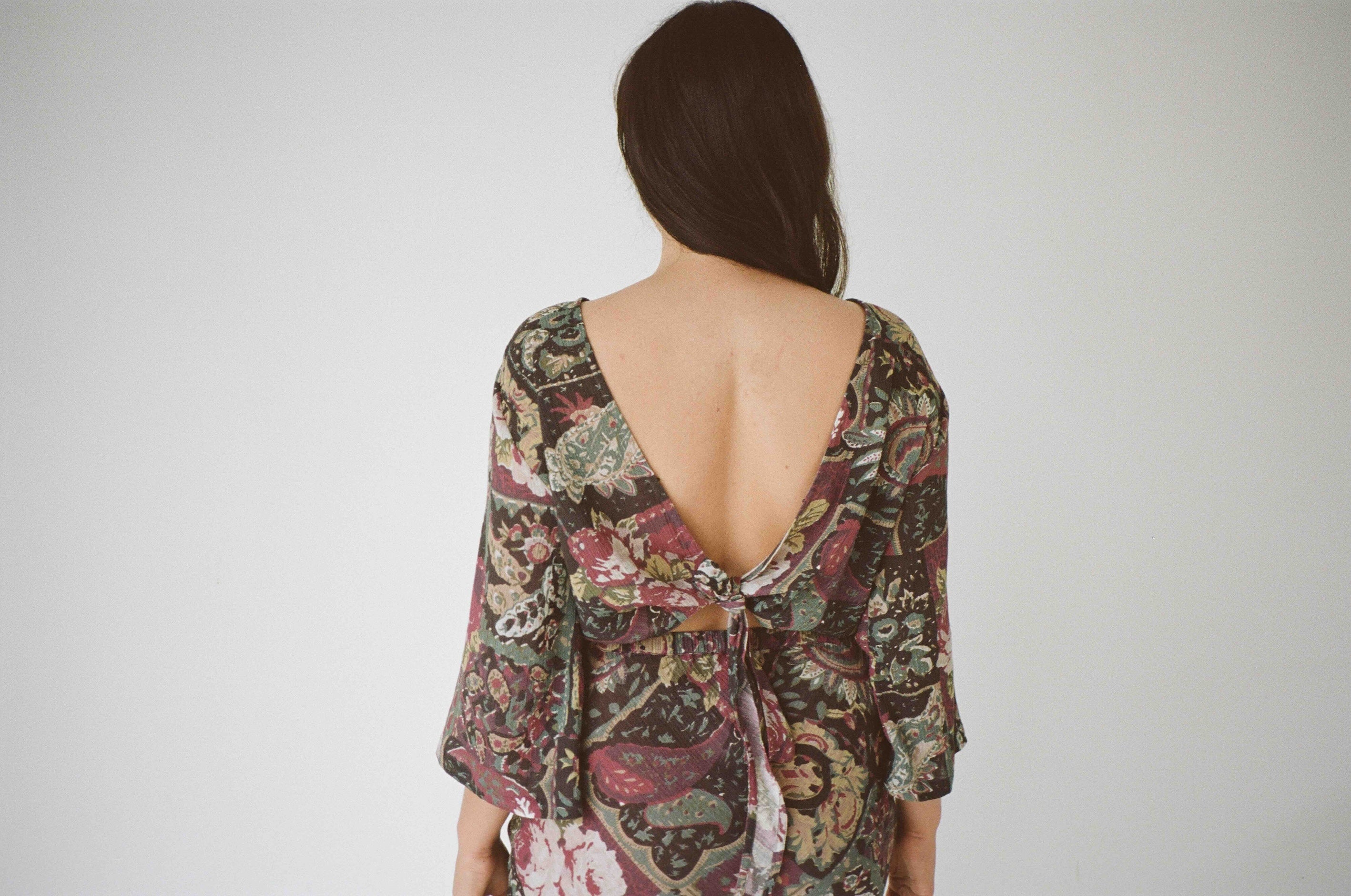 Reverse Wrap Top in Floral