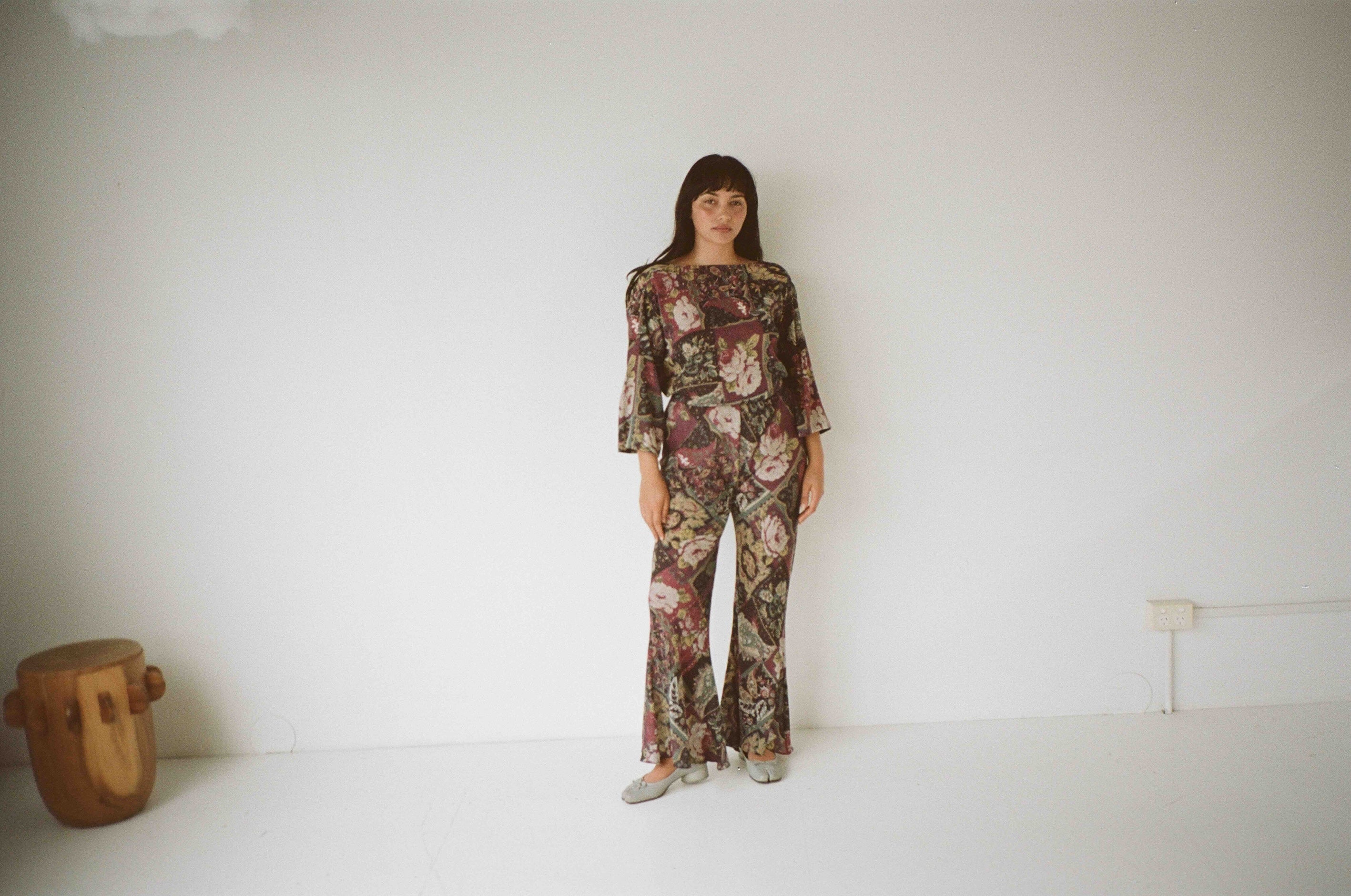 Reverse Wrap Top in Floral