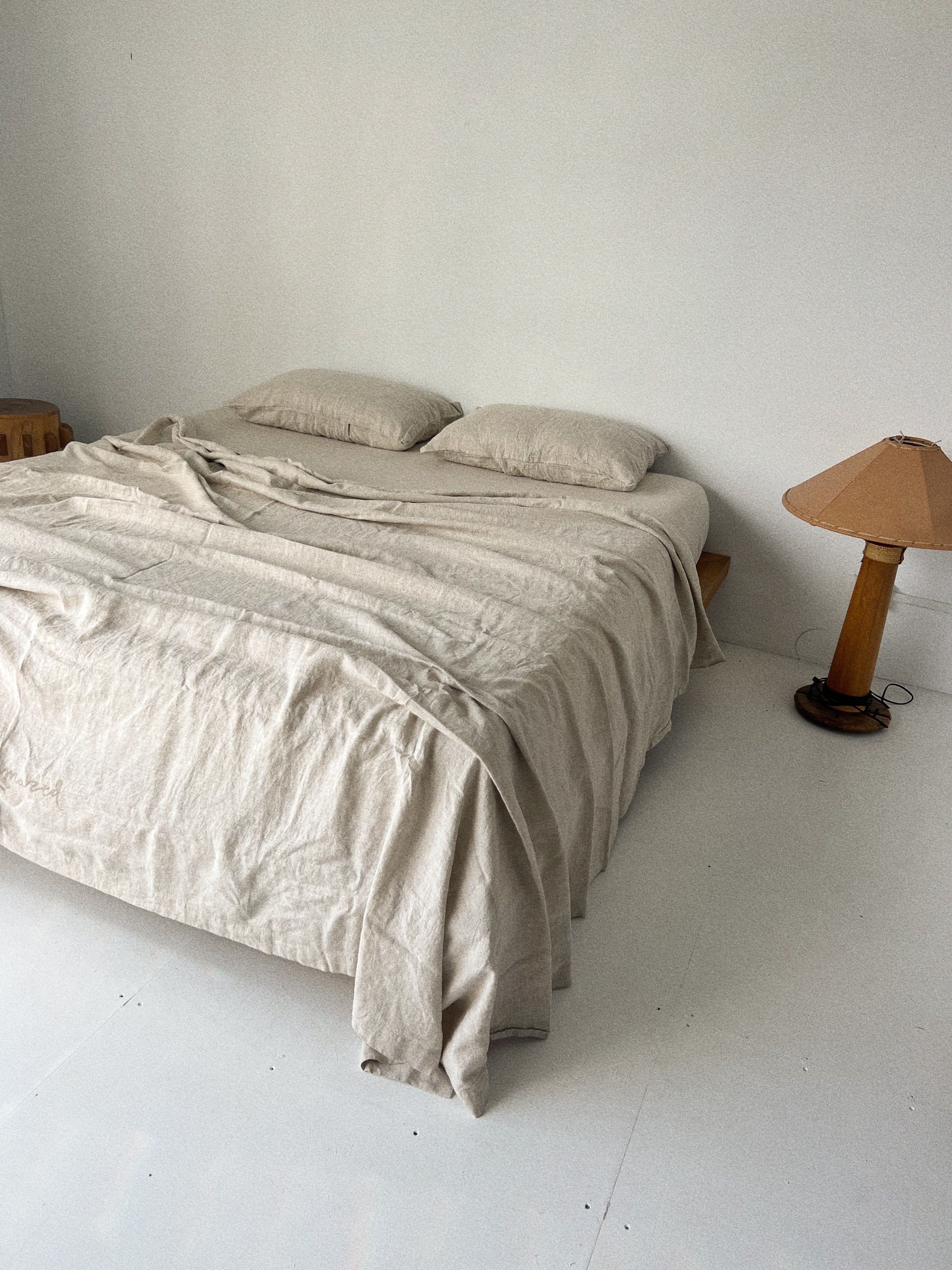 bed cover sheet . natural linen
