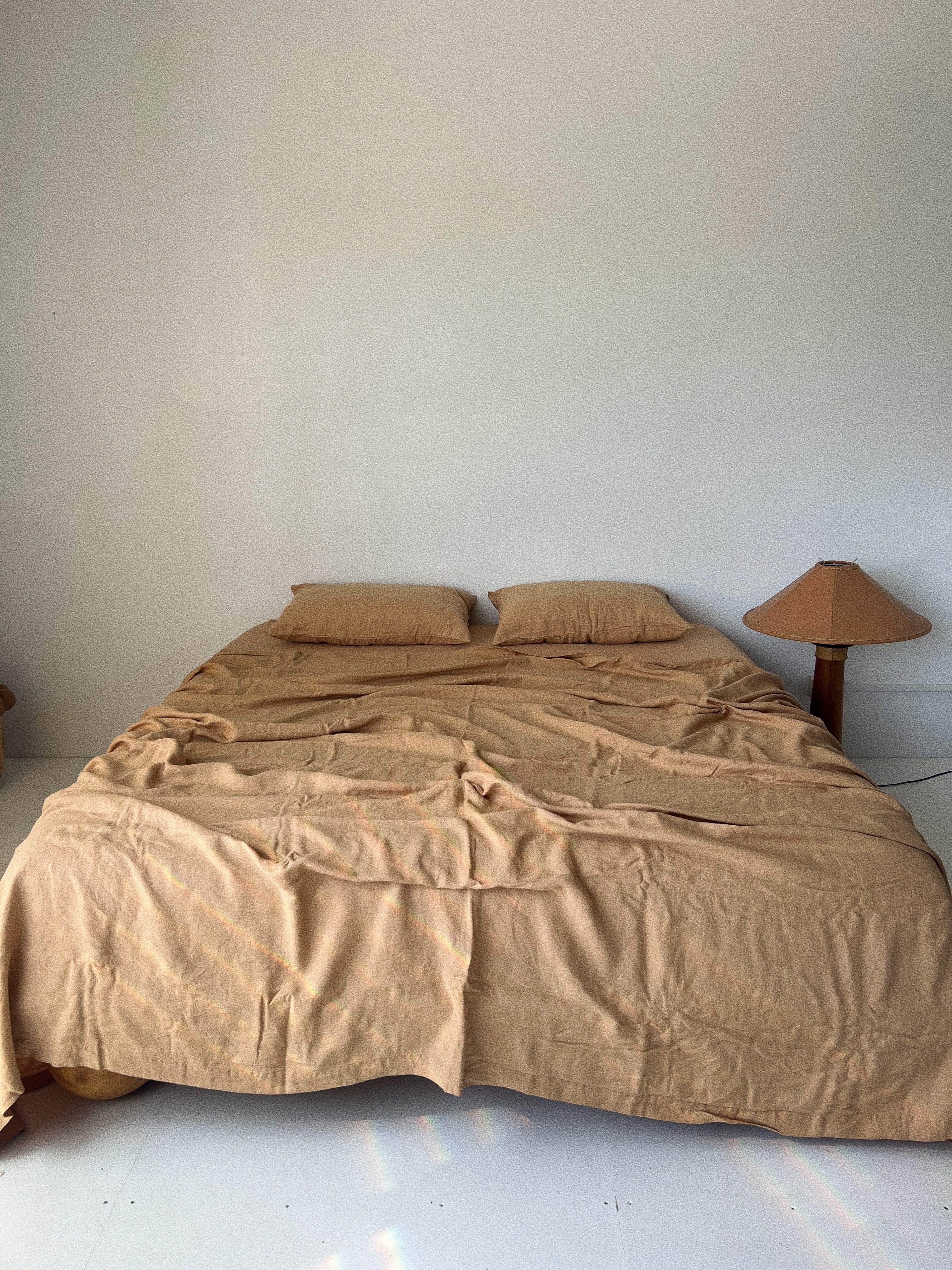bed cover sheet . hazelnut linen
