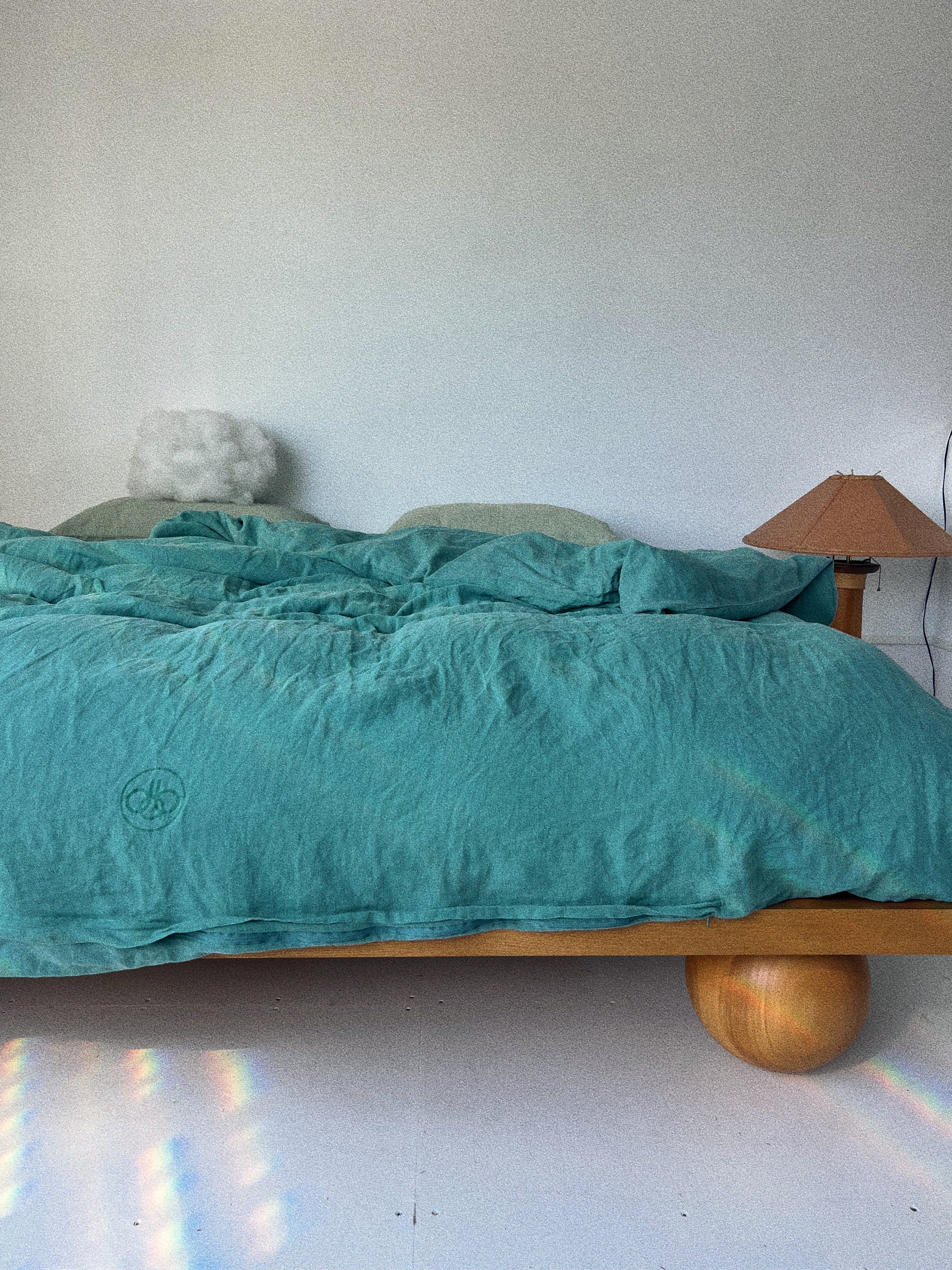 duvet cover .teal linen