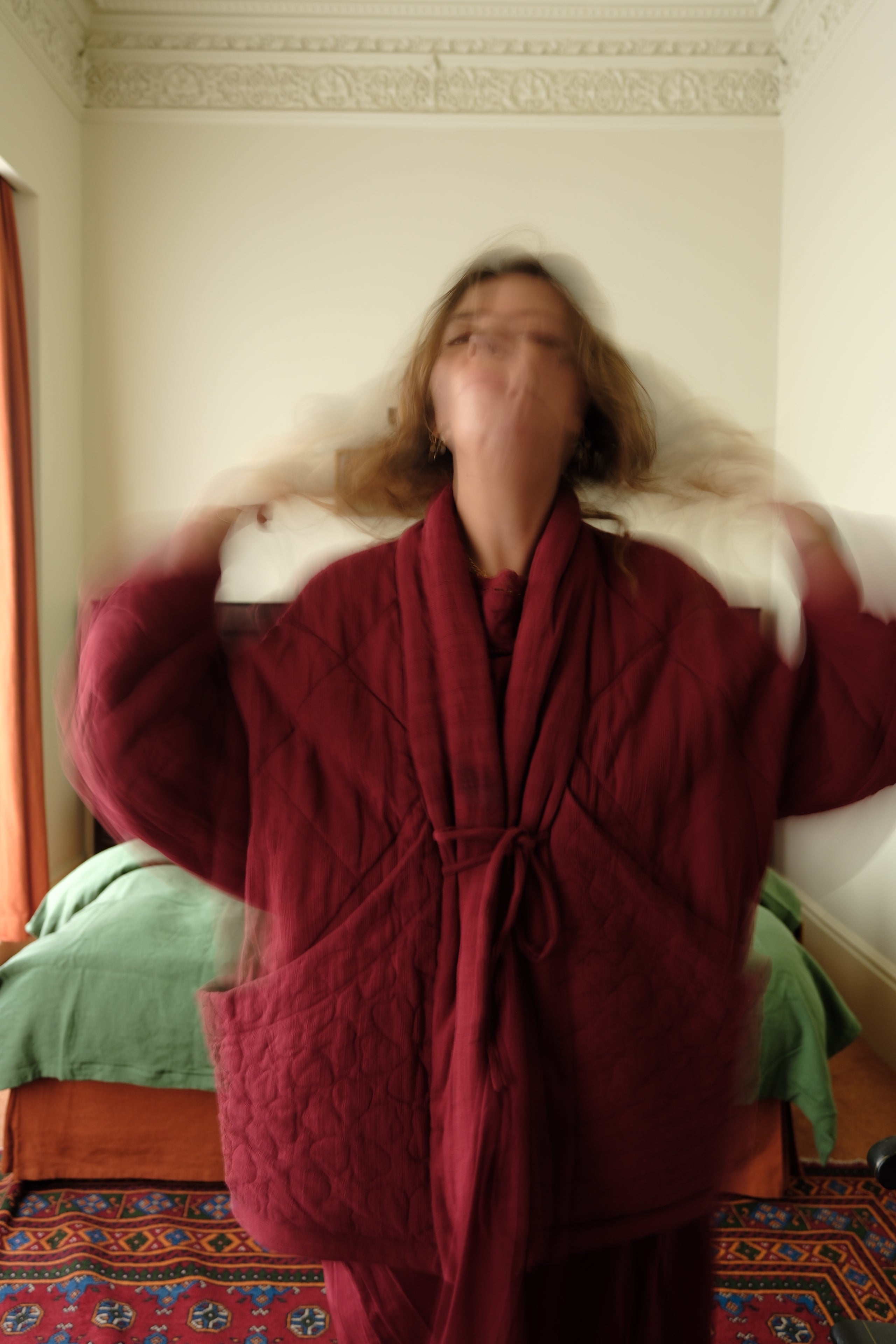 Duvet Quilted Jacket . Merlot