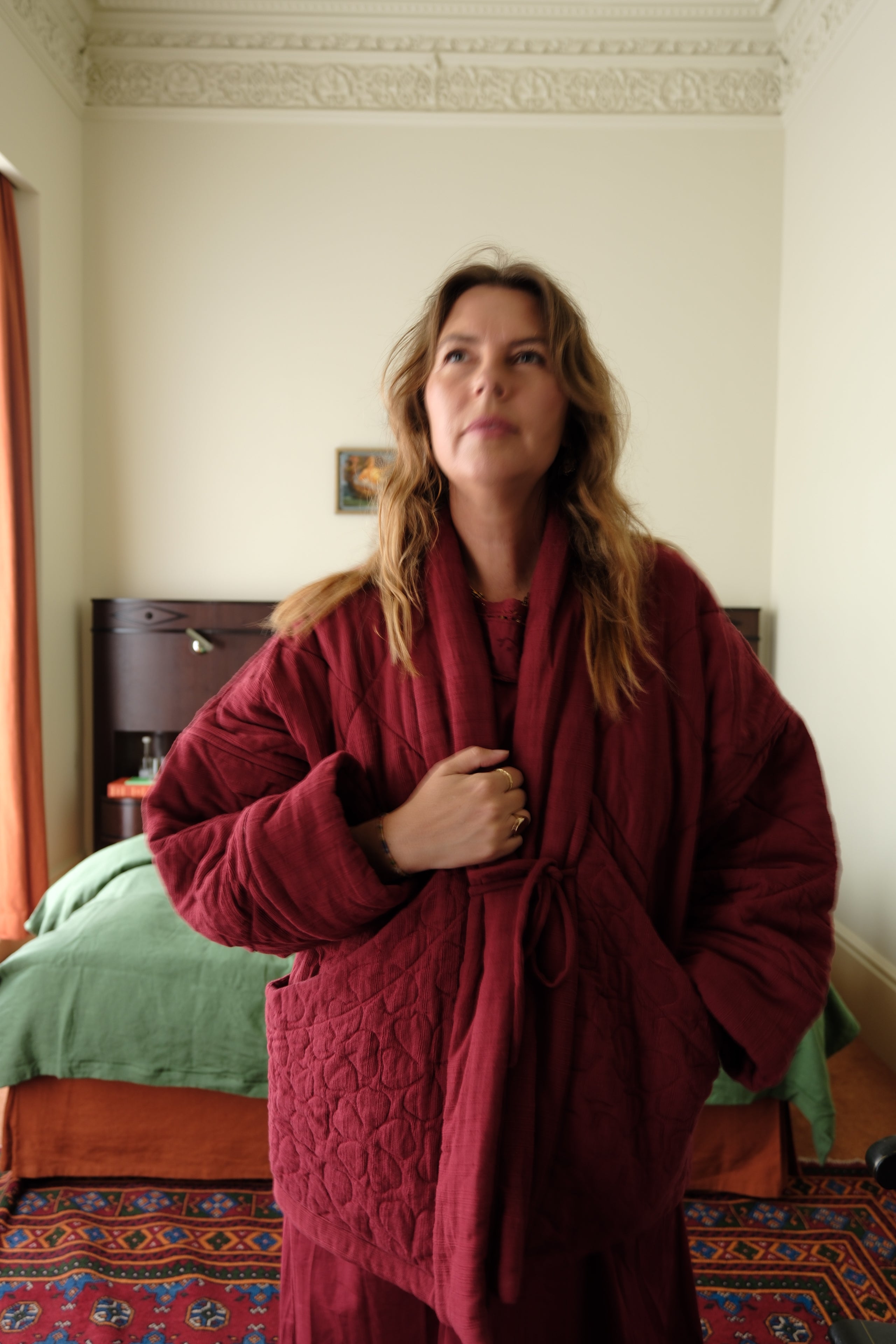 Duvet Quilted Jacket . Merlot