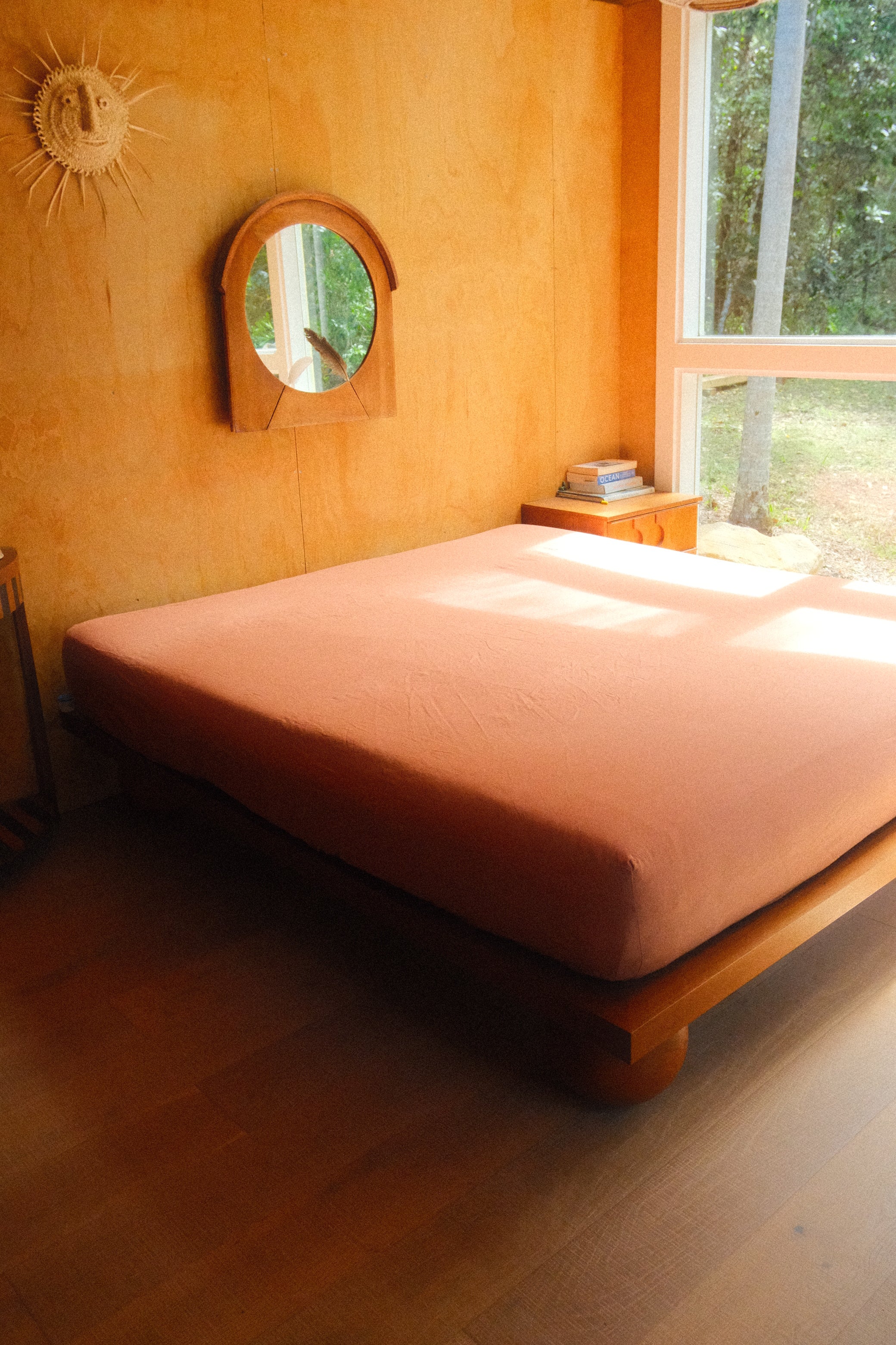 fitted sheet . clay linen