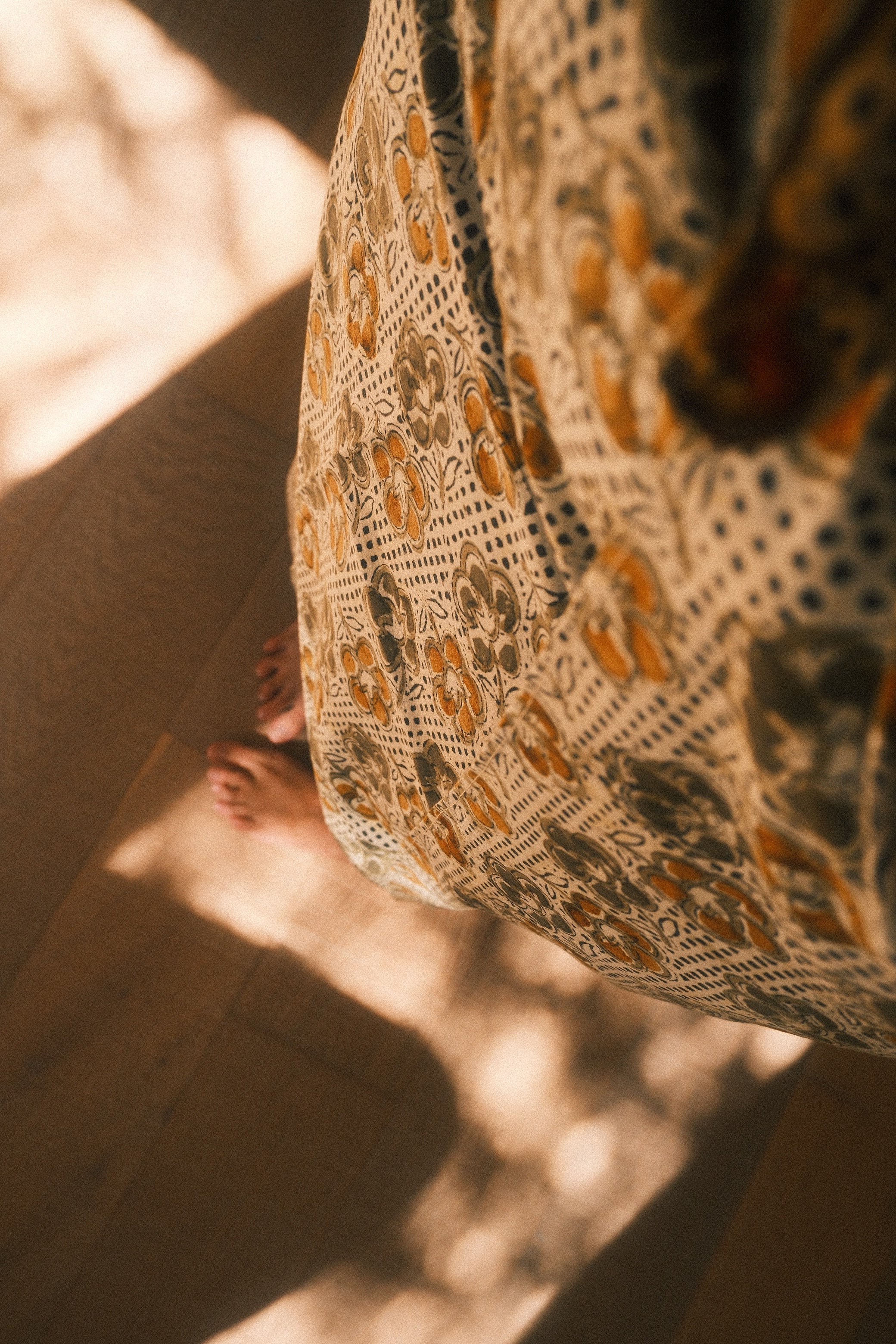 Sarong. Batik Floral Green & Yellow