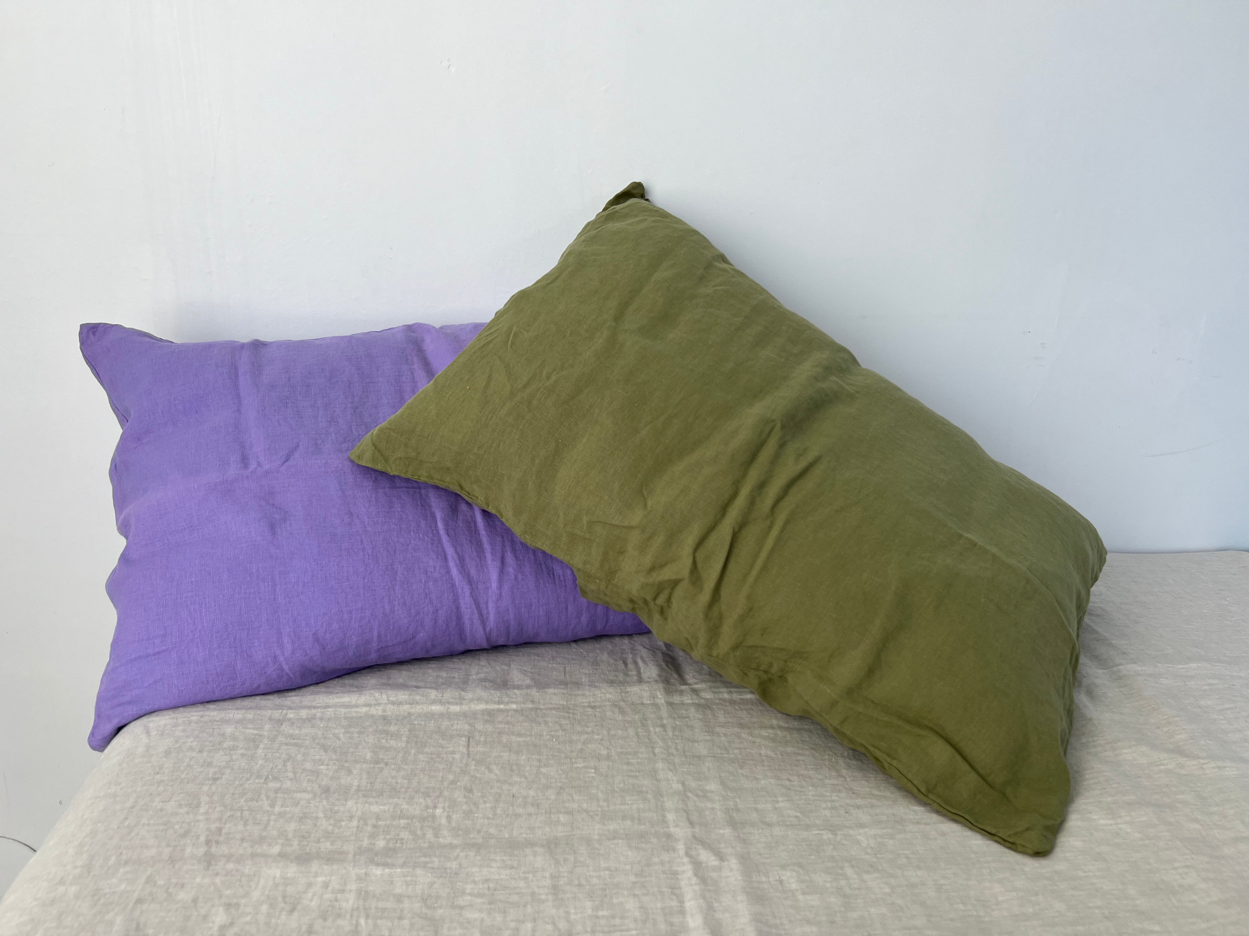 mixed pillowslip set . lavender & moss linen