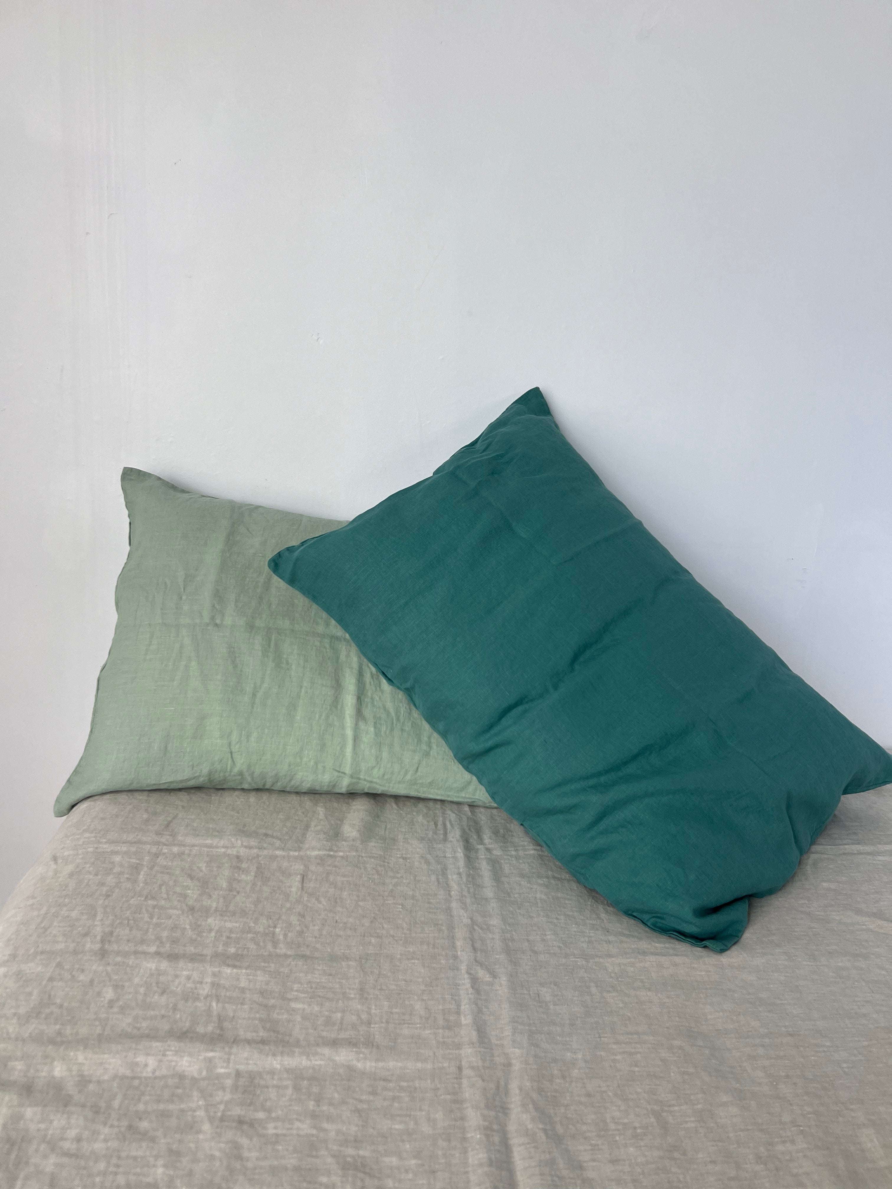 mixed pillowslip set . teal & lagoon linen