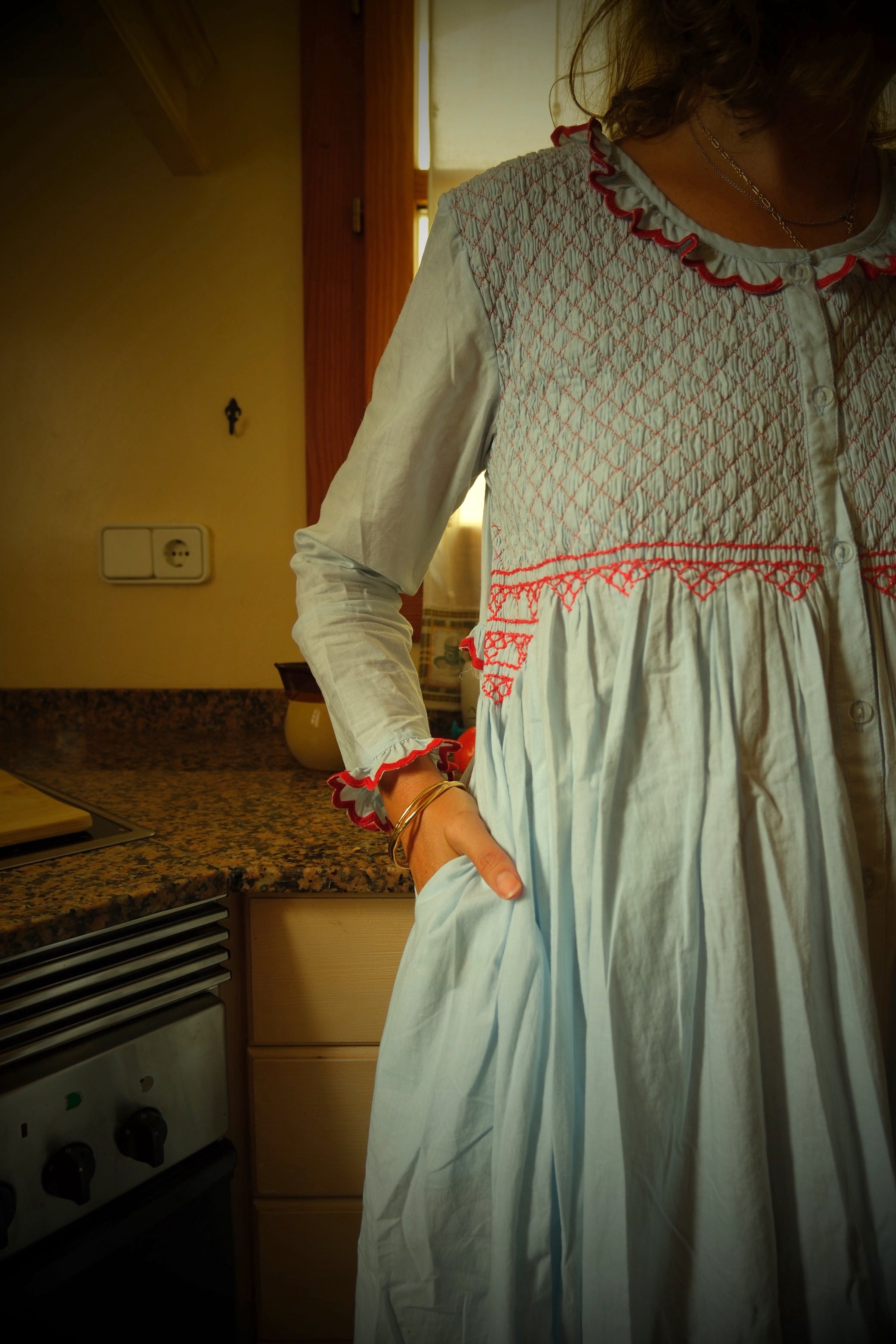 Juliette Dress Blue / Red