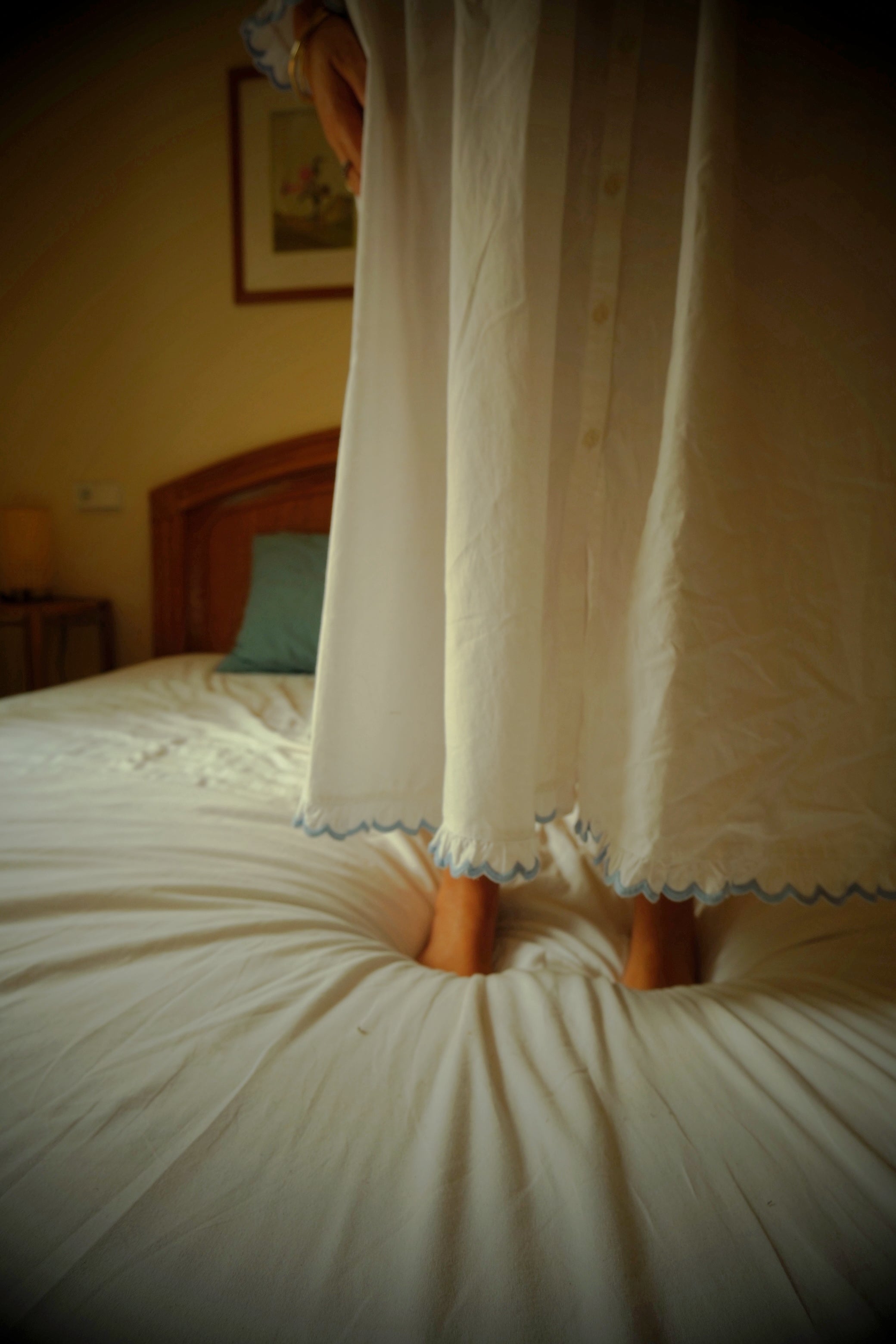 Juliette Dress White / Blue