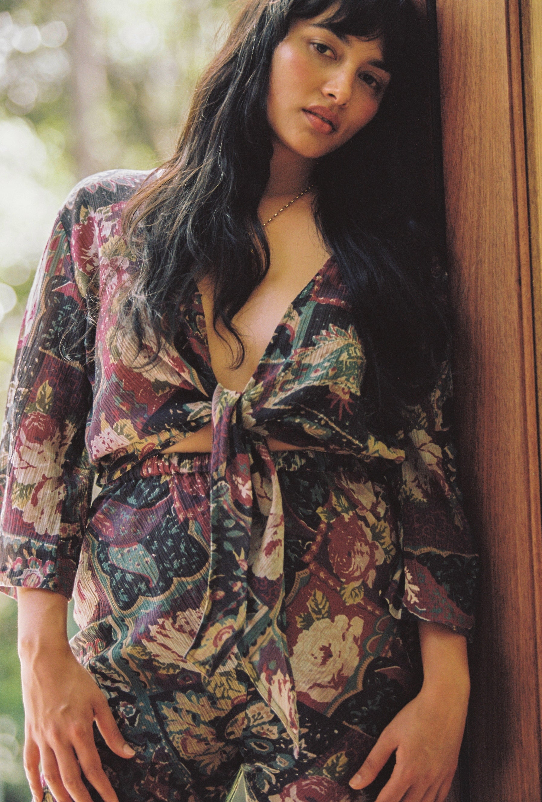 Reverse Wrap Top in Floral