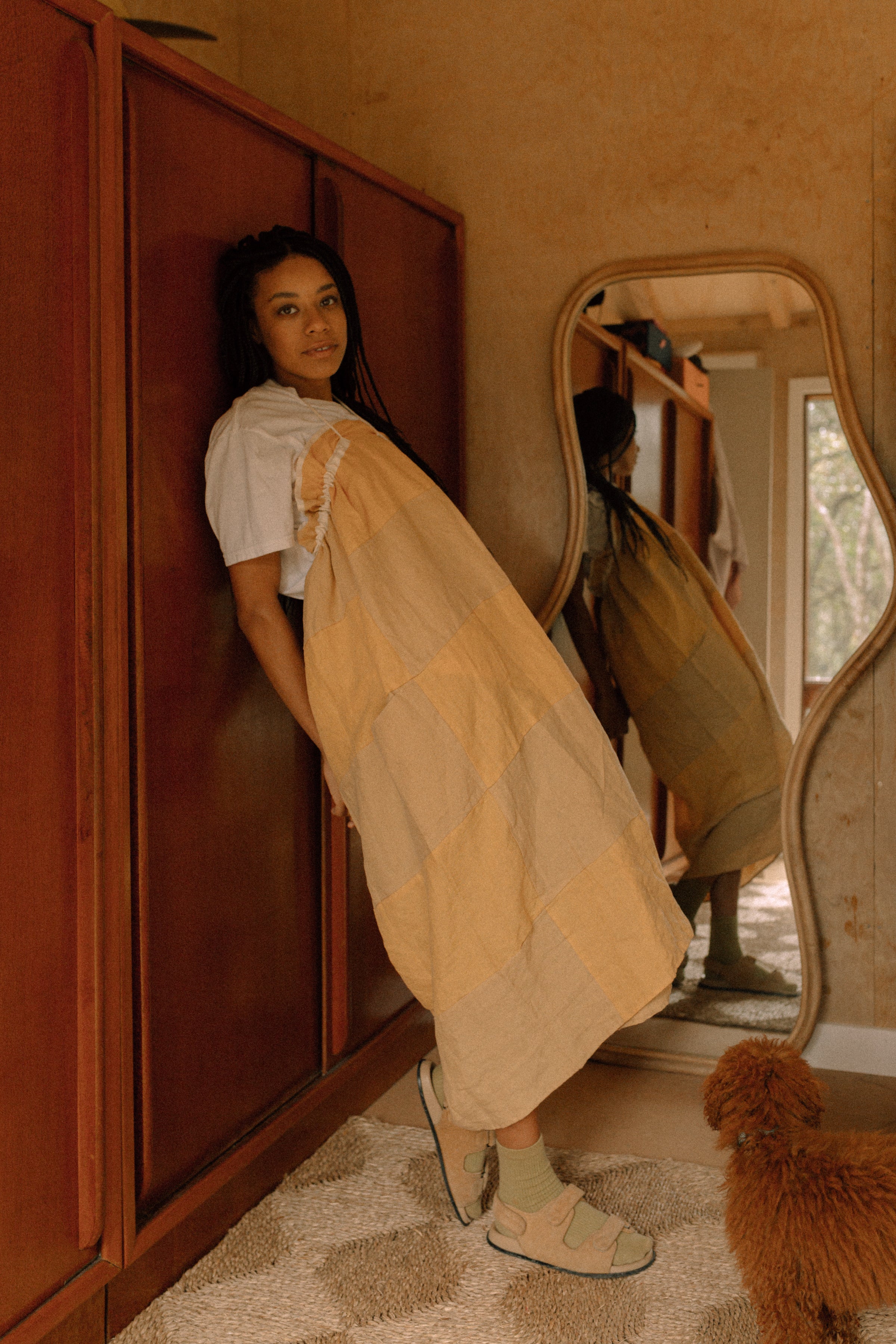 Réunion Wrapper Skirt Dress. Honey + Mustard.