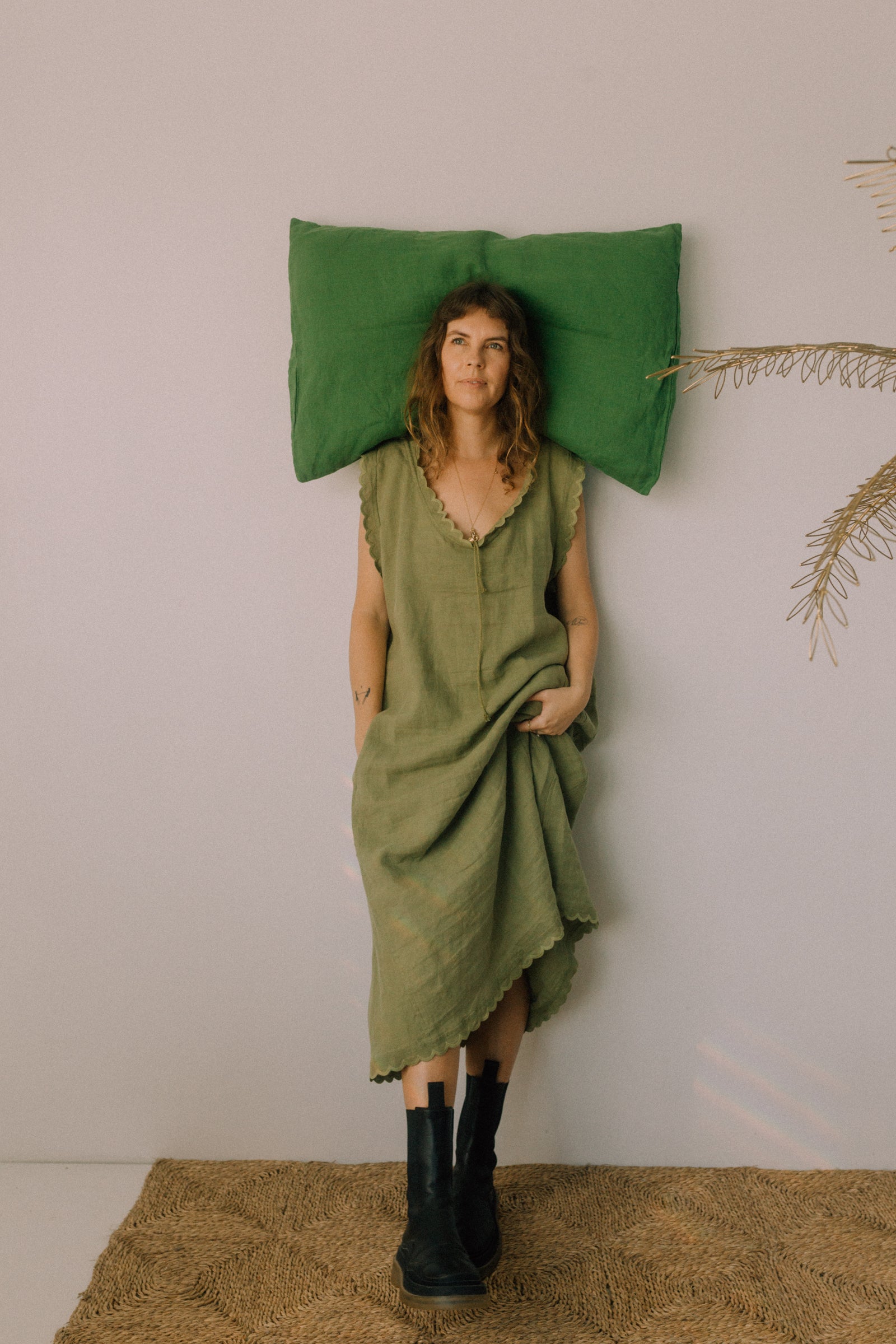 NEW NOW: French linen clothing, in Palm Green. A beautiful 70's