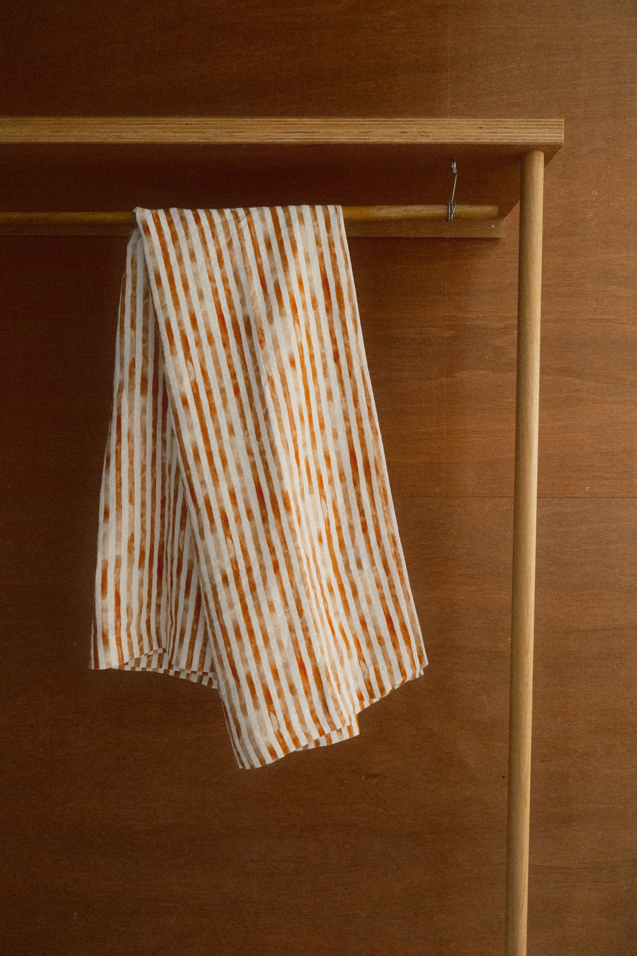 throw . printed watercolour stripe linen