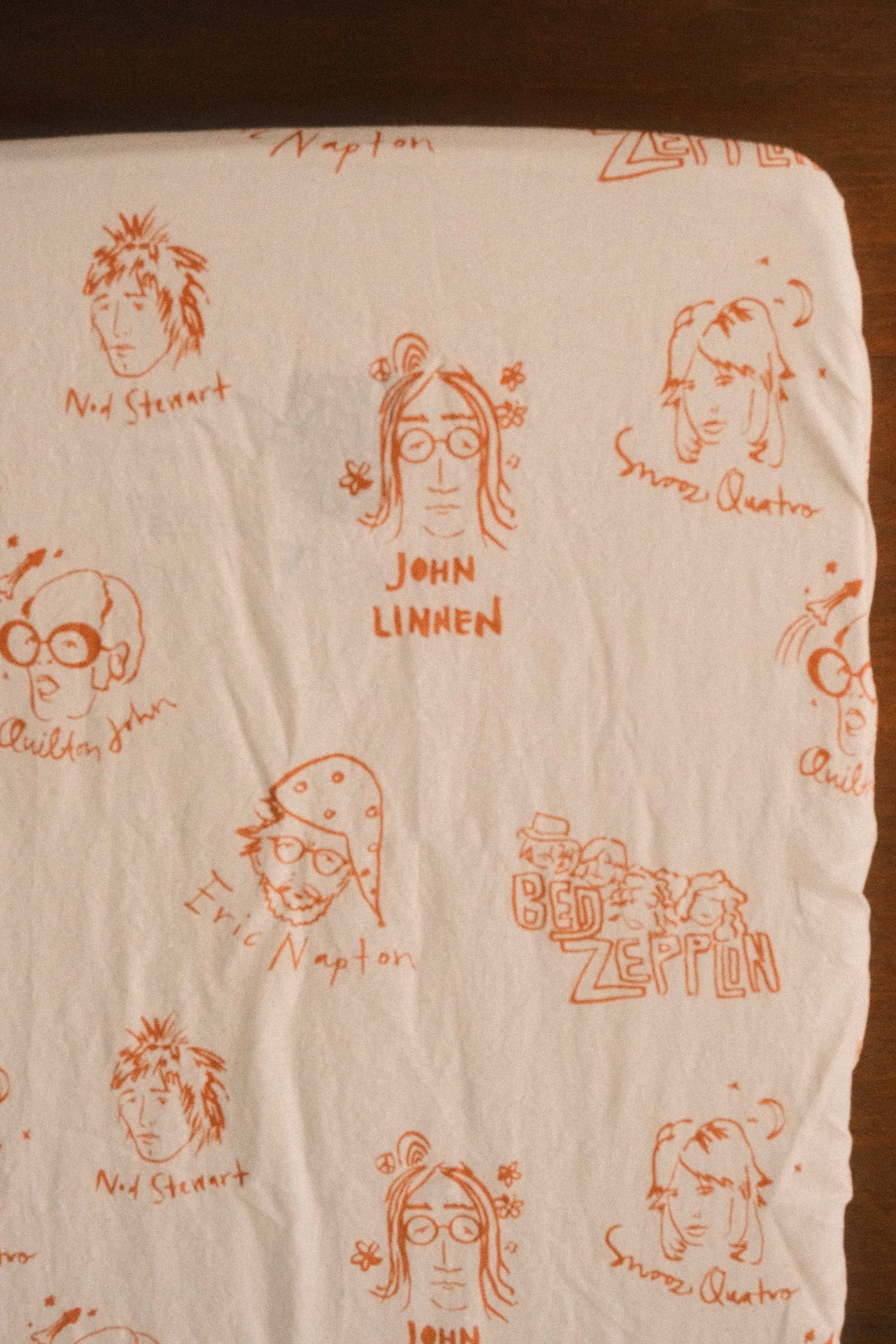 fitted cot sheet . rocknroll dreams