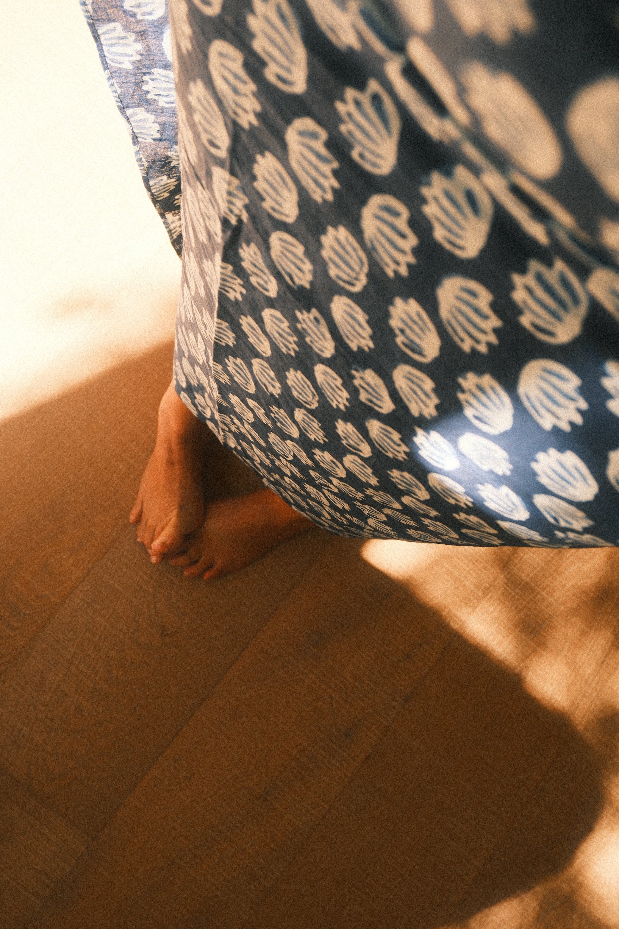 Sarong. Indigo Batik Lotus
