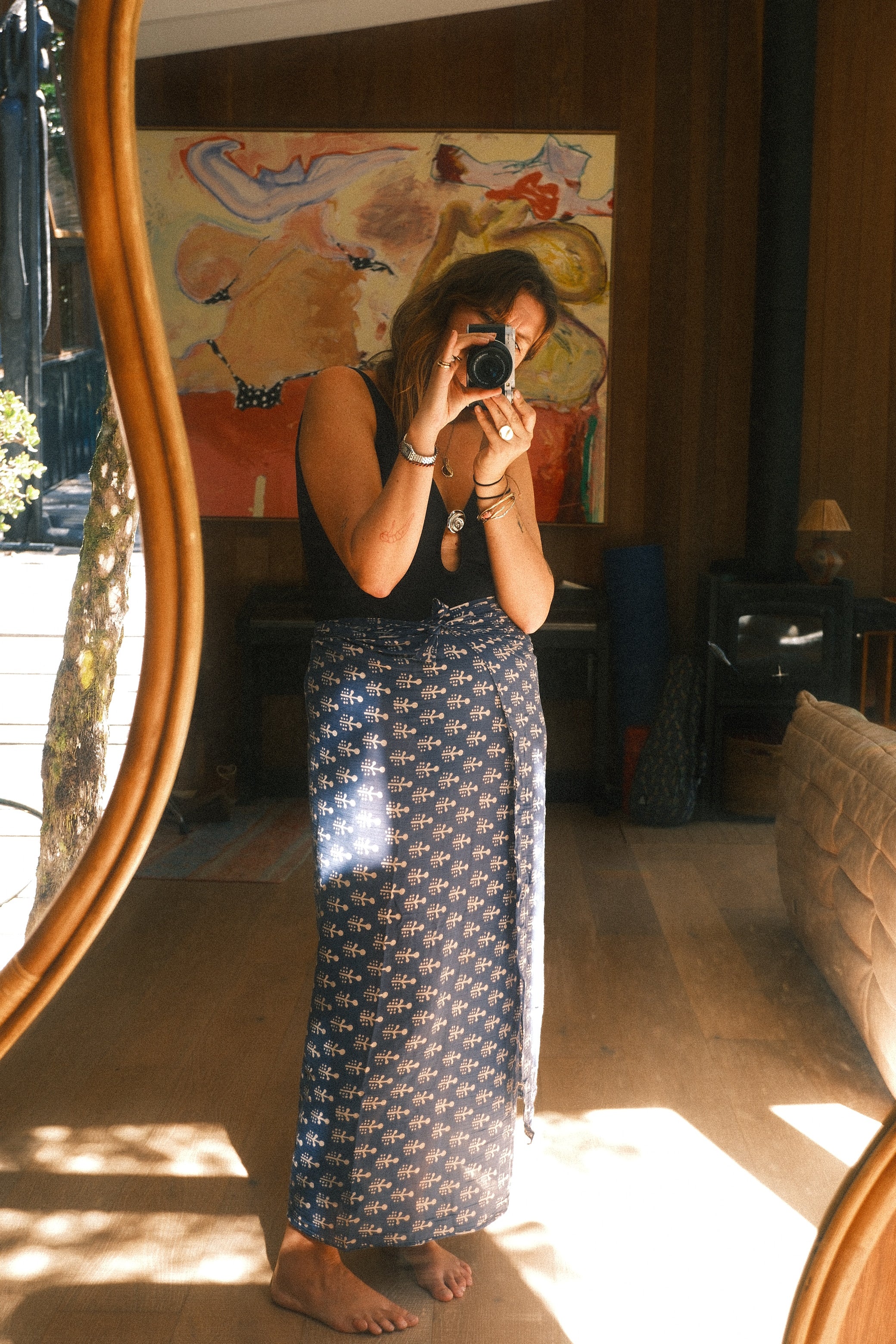 Sarong. Indigo Batik Plant