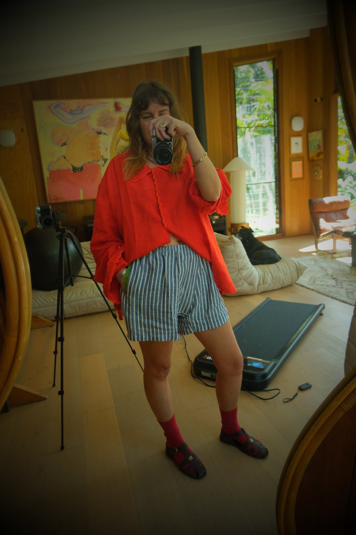 Big Frill Shirt. Red
