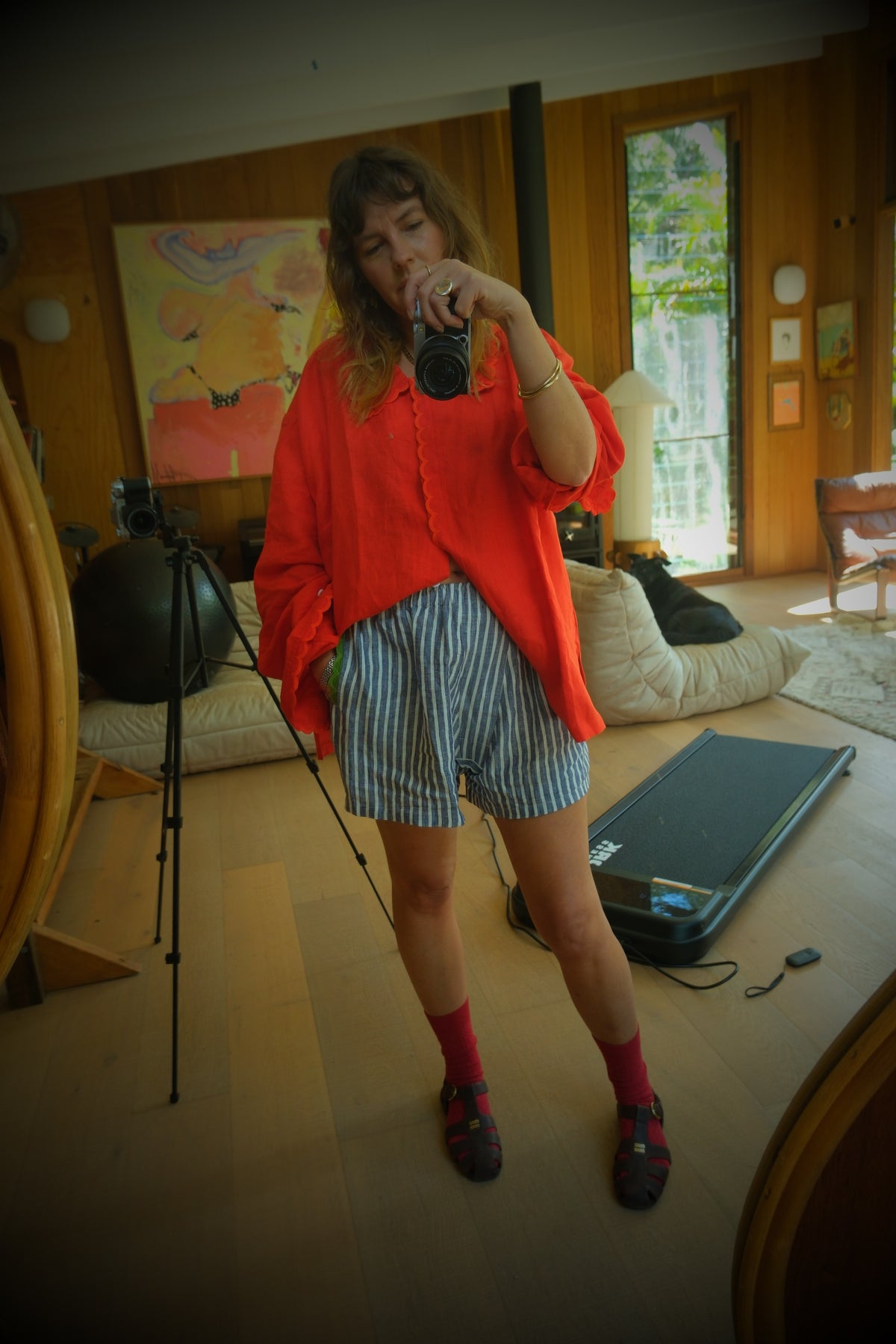 Big Frill Shirt. Red