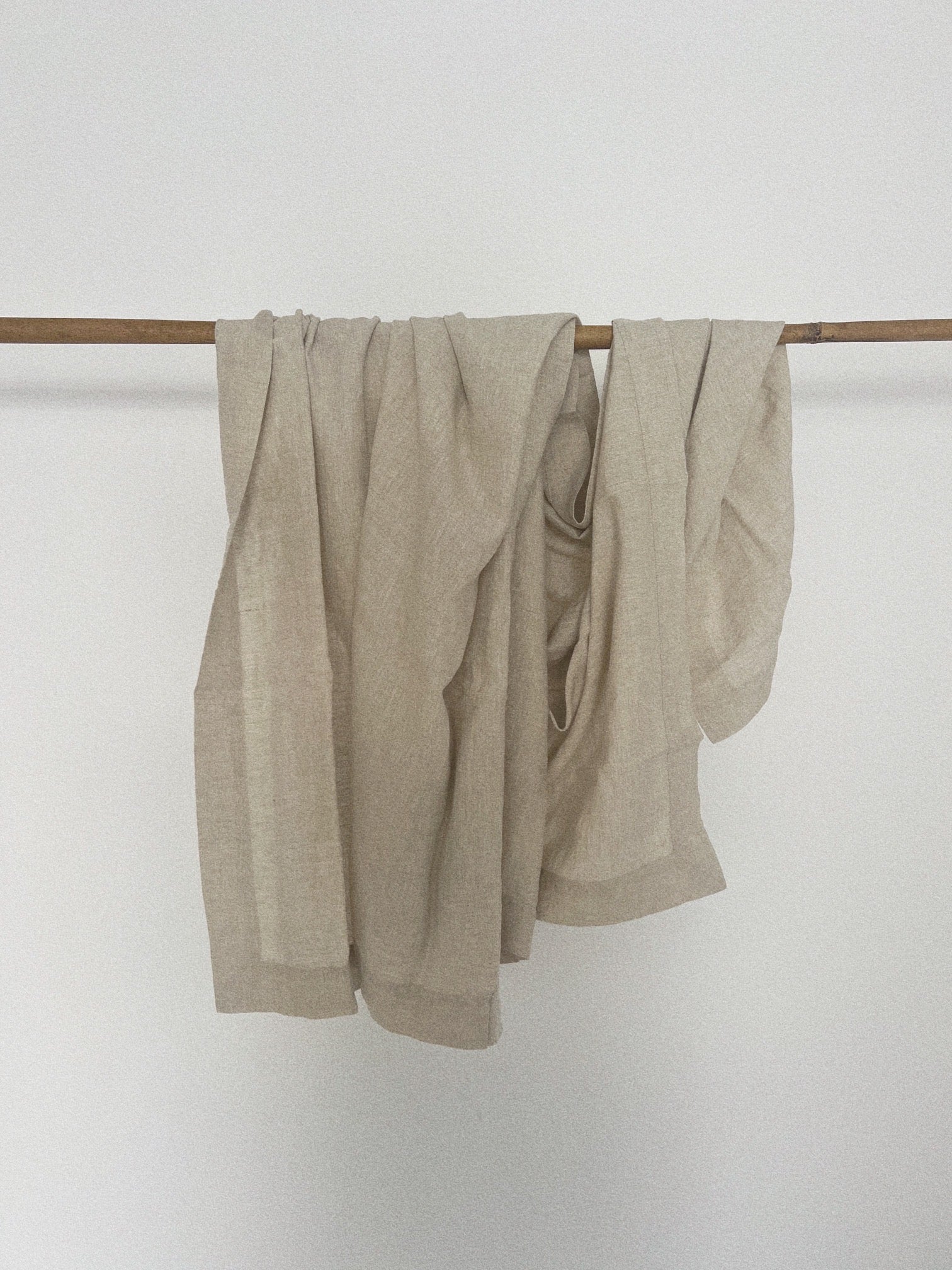 Collection of Natural Muslin Kitchen Towels are Hung in a Row on an Unusual  Wooden Hanger. Natural, Soft, Airy and Stock Image - Image of material,  fiber: 215370293