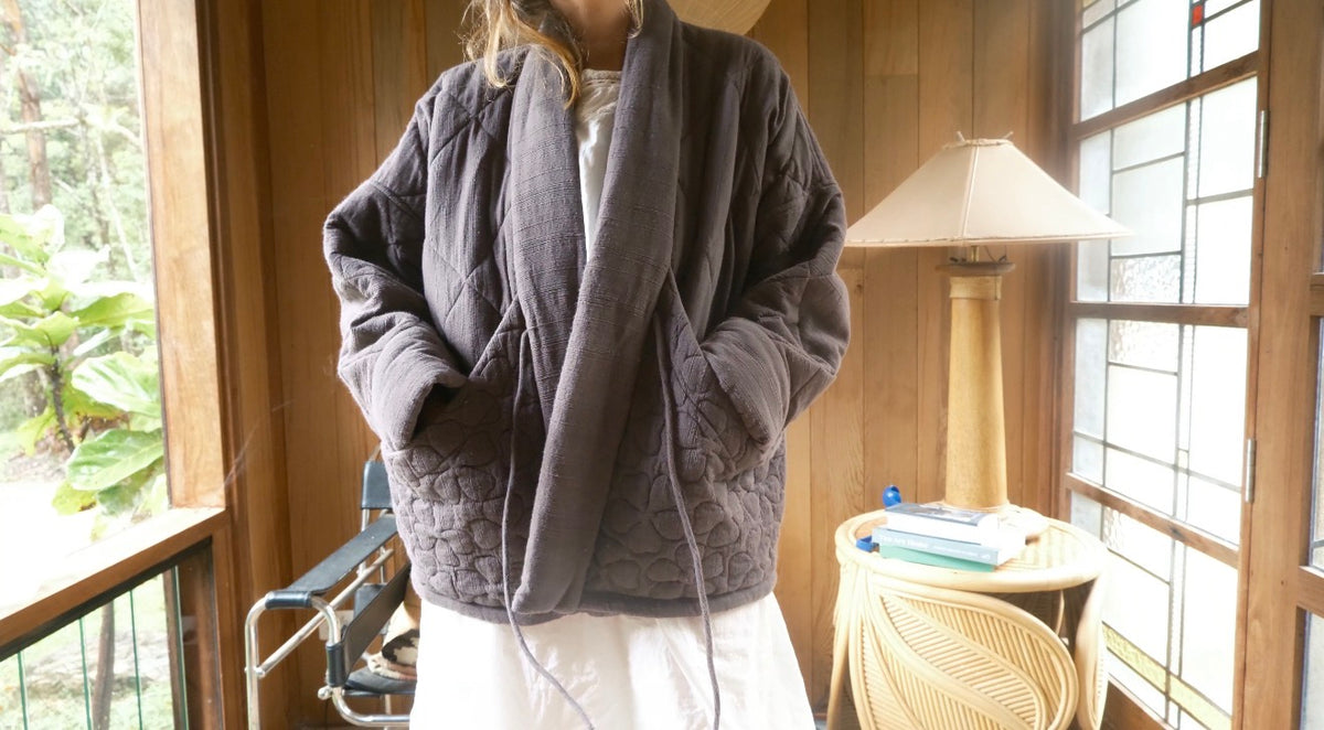 Duvet Quilted Jacket . Smoked Brown
