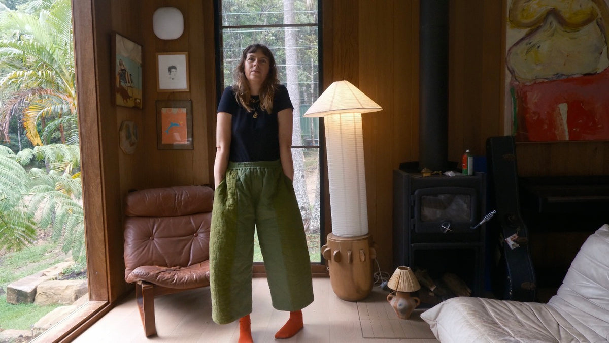 Duvet Quilted Pant . Patchwork Greens
