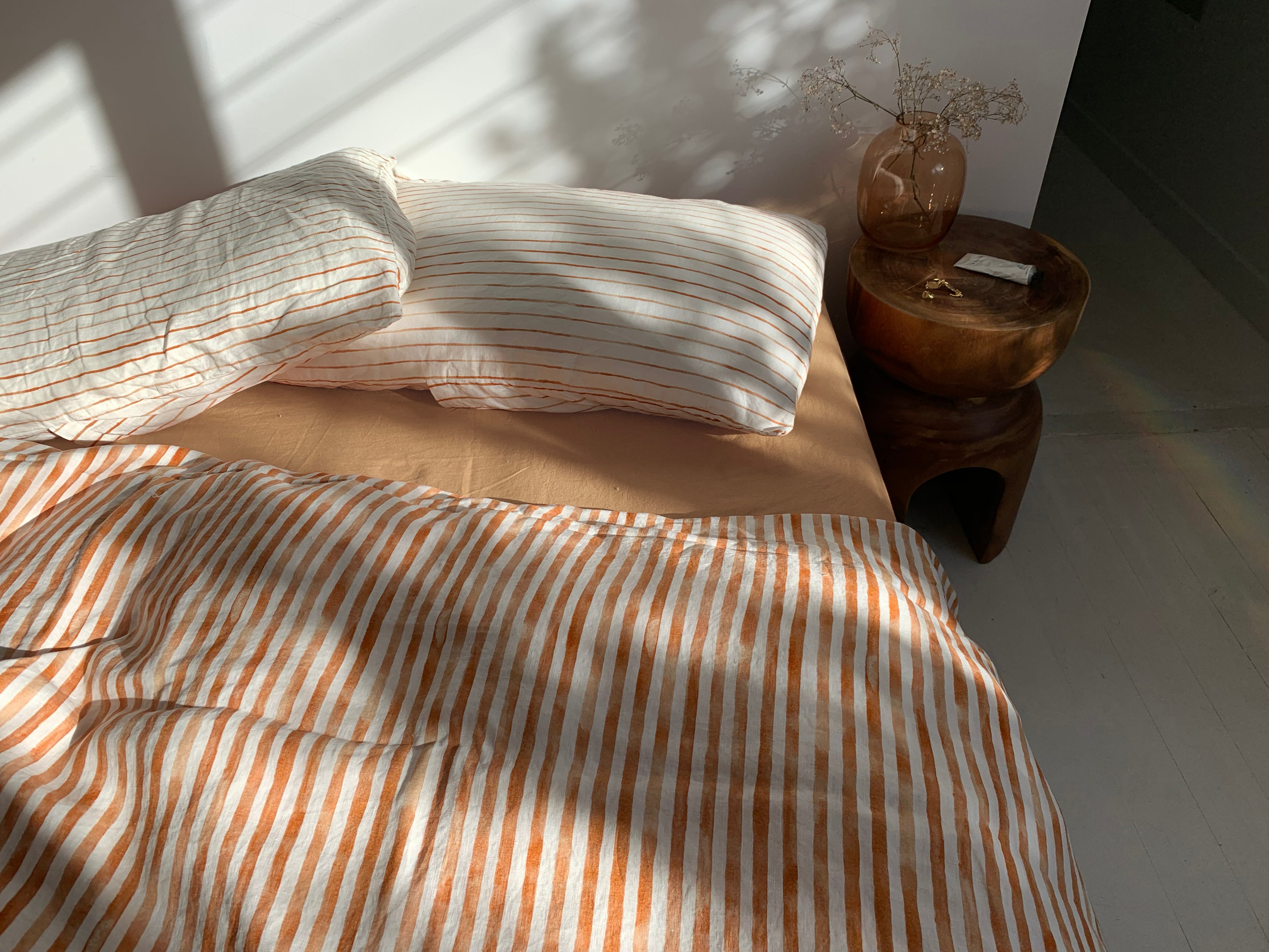 duvet cover . stripe linen
