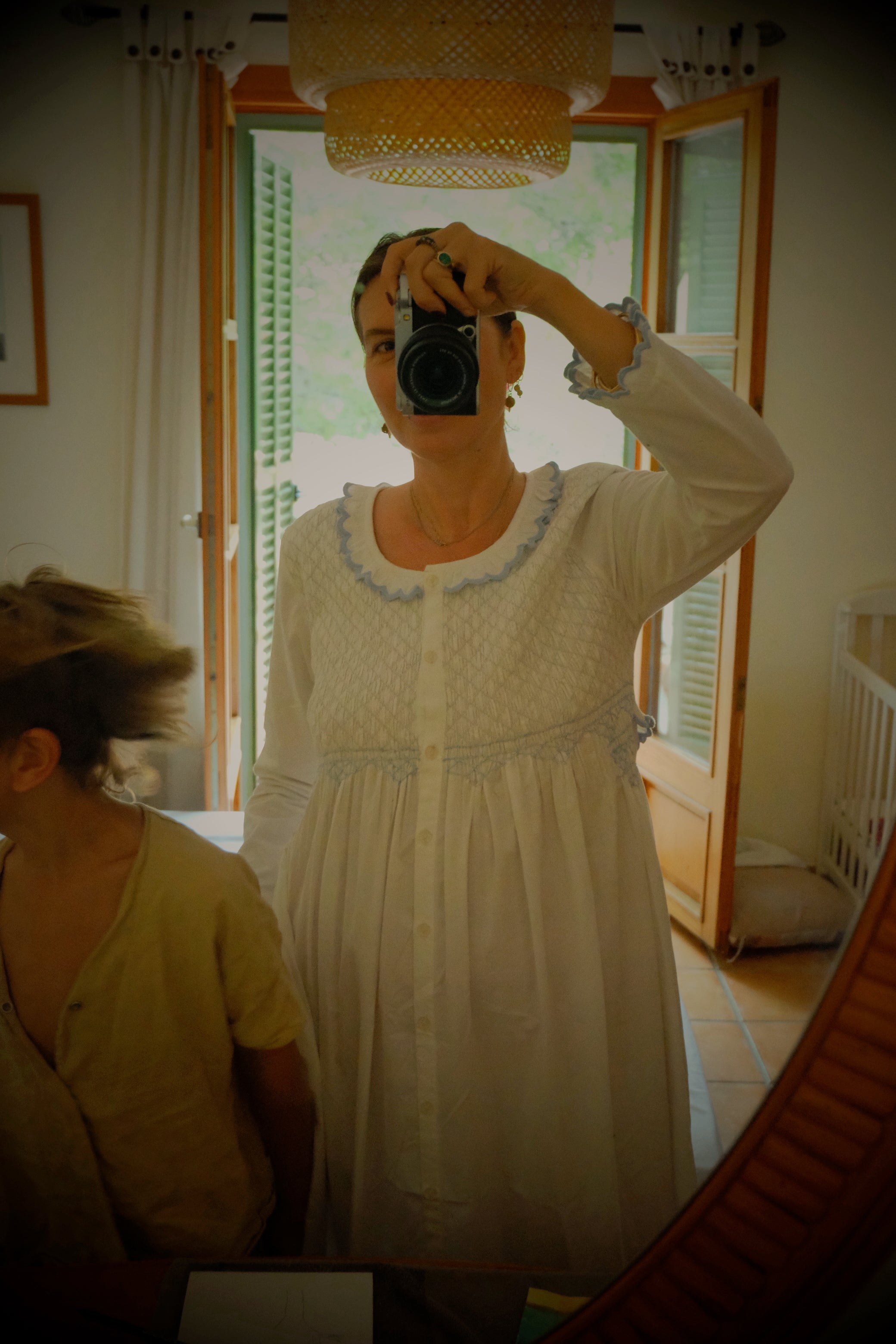 Juliette Dress White / Blue