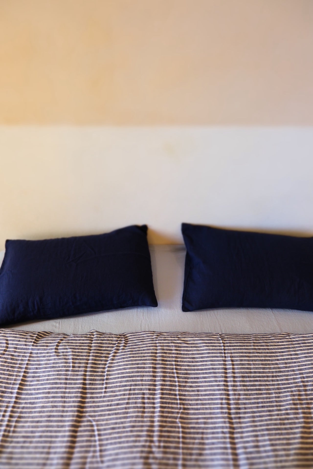 duvet cover . woven stripe linen