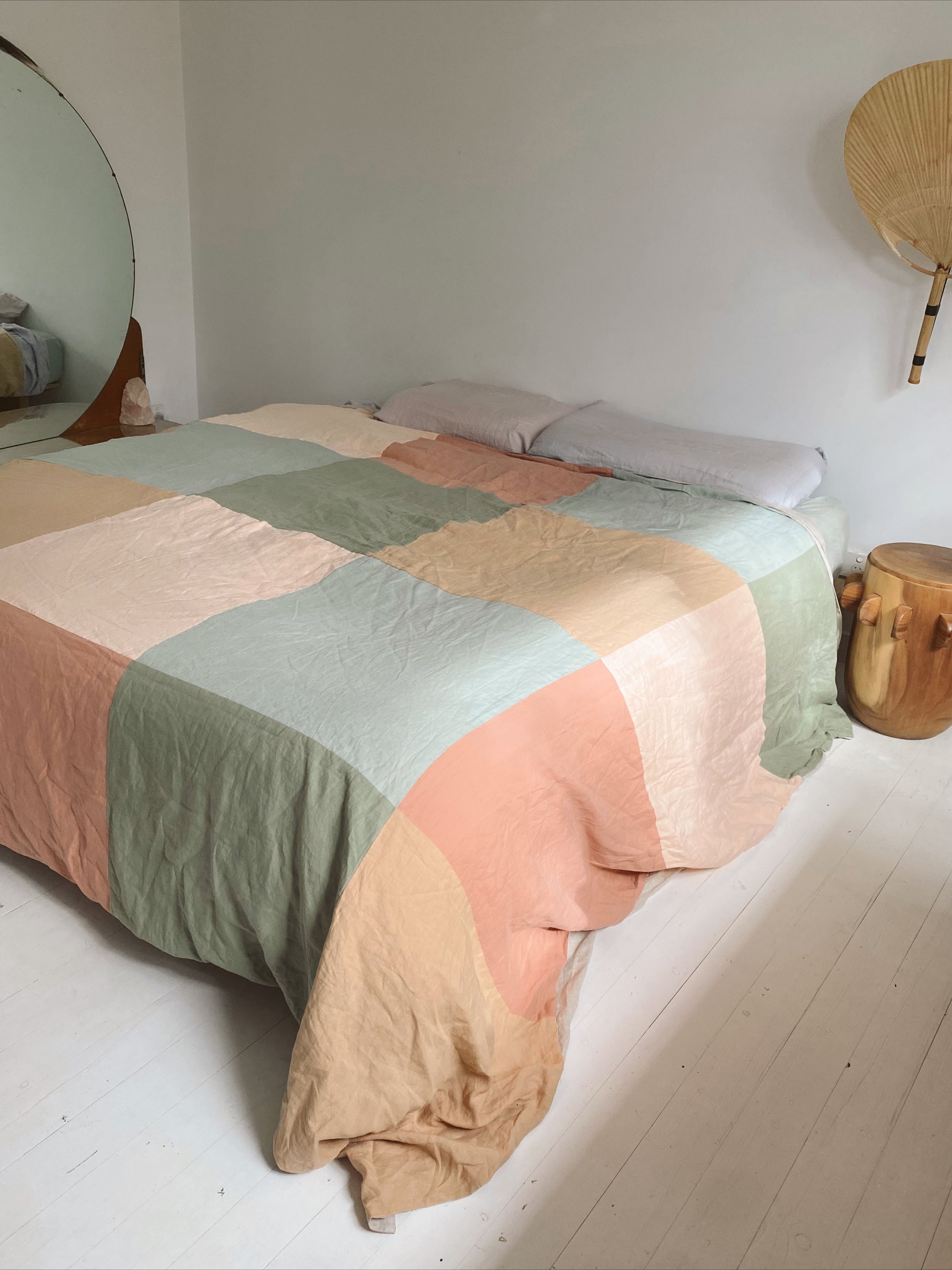 patchwork double sided bed cover