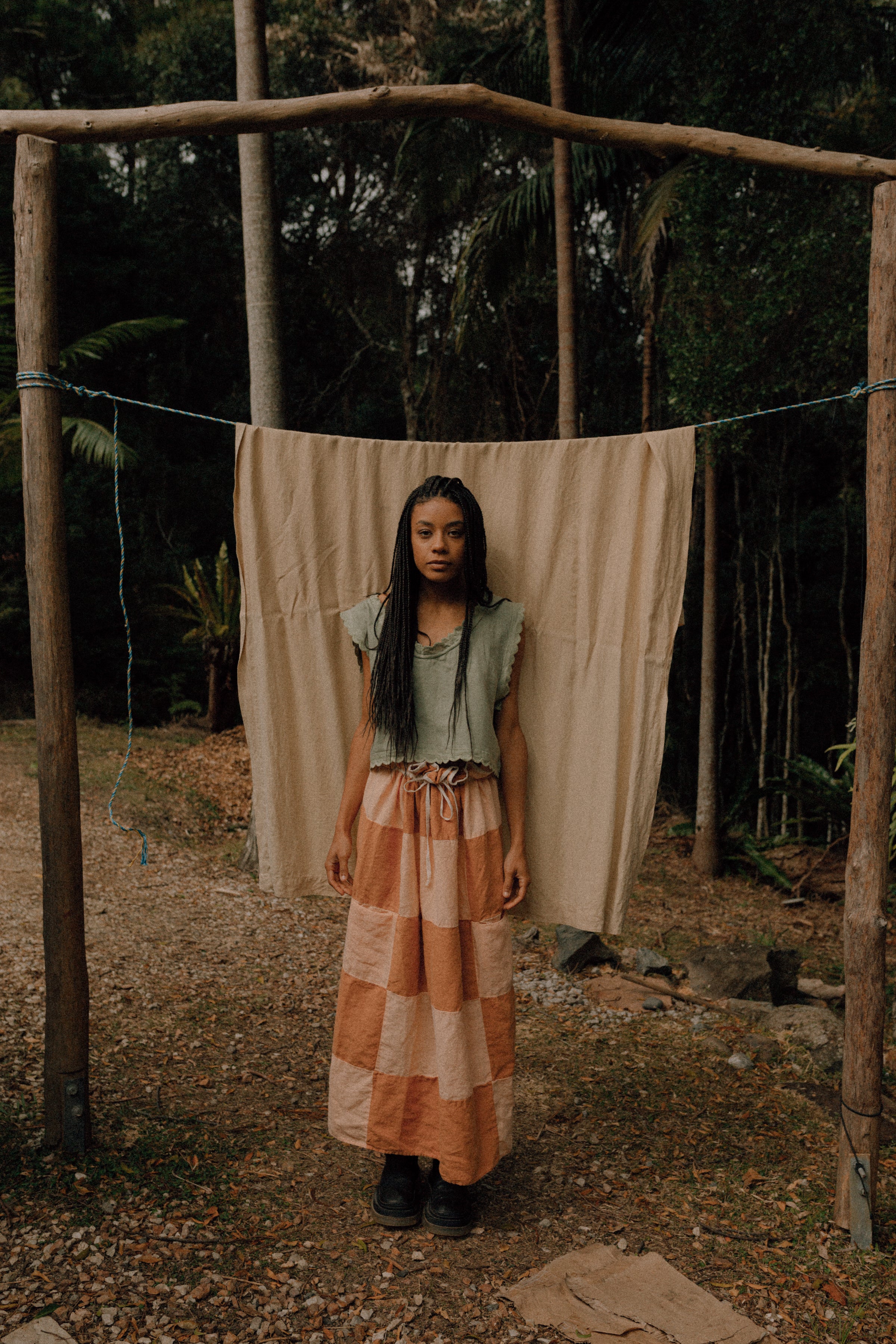 Réunion Wrapper Skirt Dress. Caramel + Sand.