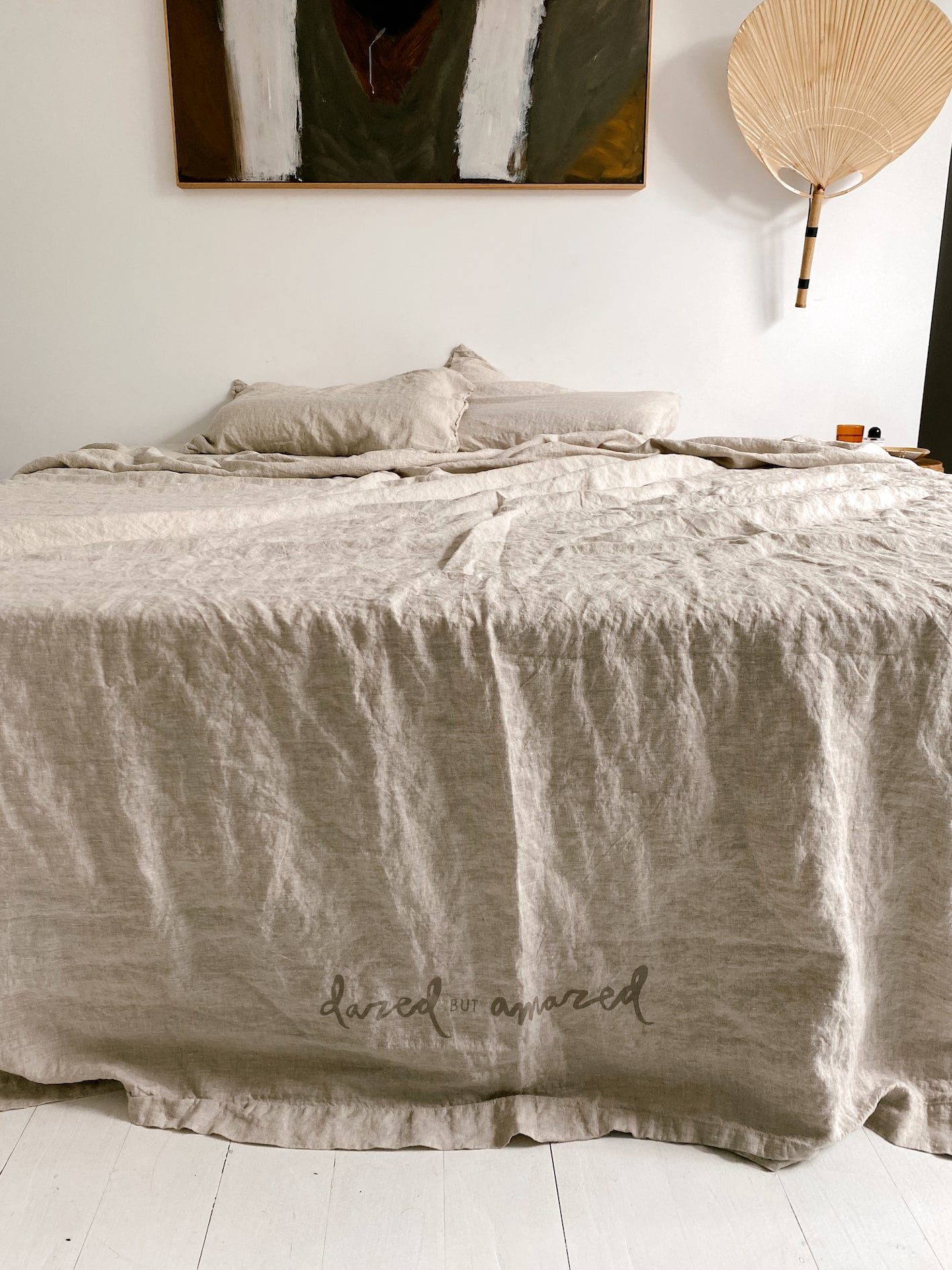 bed cover sheet . natural linen